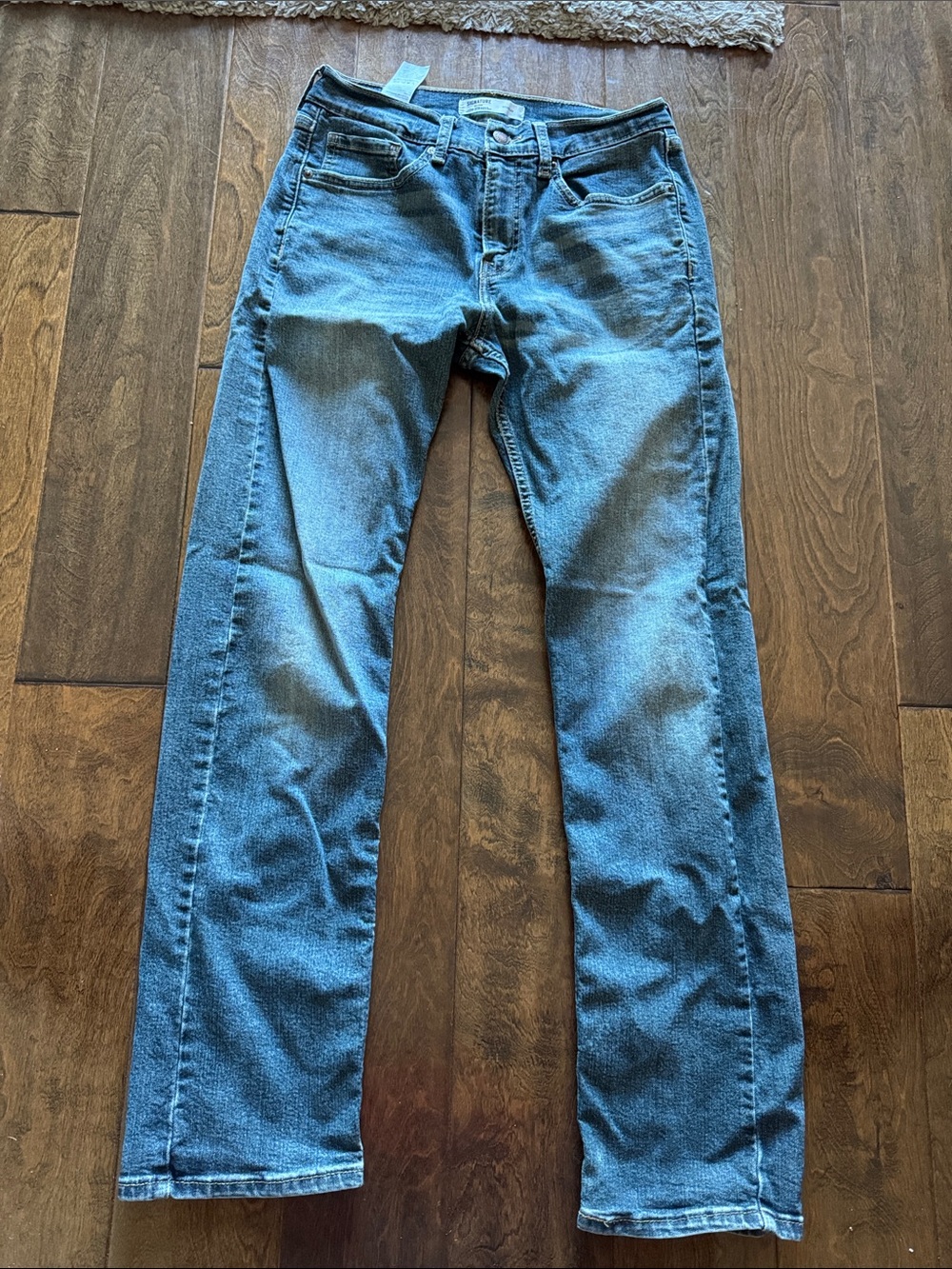Signature by Levi Strauss Men's Straight Jeans in Blue Denim